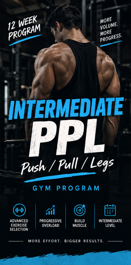 Intermediate Push Pull Legs (PPL) Gym Program